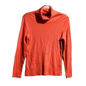 Tommy Hilfiger Coral Pink Soft Cotton‎ Turtleneck Top Medium